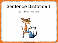 Sentence Dictation 1 - Year 3